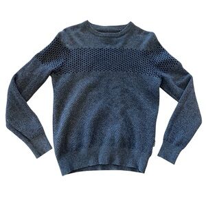 Barbour Mens Gray/Blue Ridge Crew 100% Wool Crewneck Sweater- Small